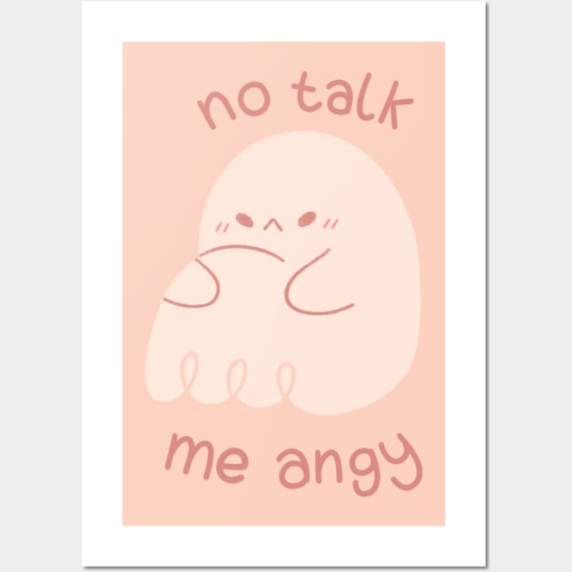 No Talk Me Angy Ghost Wall Art by Niamh Smith Illustrations